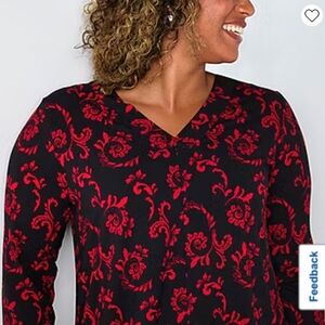 NWT liz clairborne TOP pullover BRAND NEW v-neck SIZE LARGE